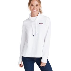 Vineyard Vines Funnel Neck White Sweatshirt Size Medium